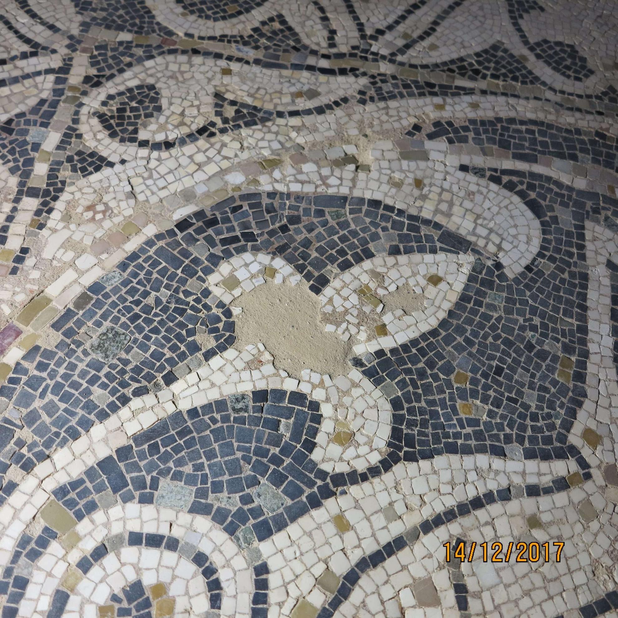 Mosaico pavimentale in tessere bianche e nere, sec. XI, Museo Nazionale del  Bargello, Firenze - Opificio Pietre Dure