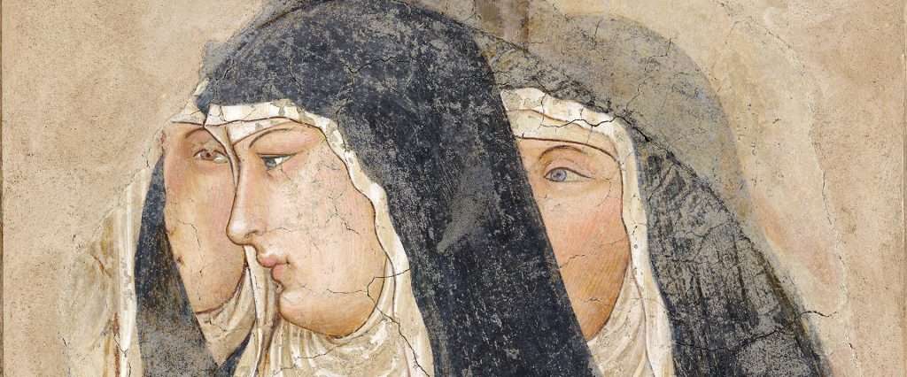 Ambrogio Lorenzetti, Gruppo di quattro Clarisse, anni Venti del XIV sec., National Gallery, Londra